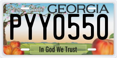 GA license plate PYY0550