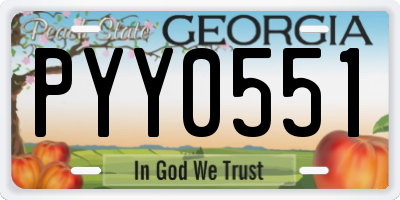 GA license plate PYY0551