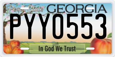 GA license plate PYY0553