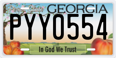 GA license plate PYY0554