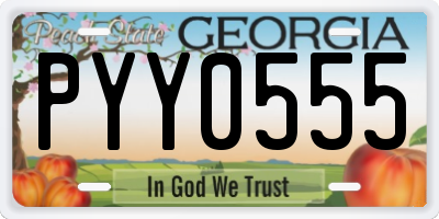 GA license plate PYY0555