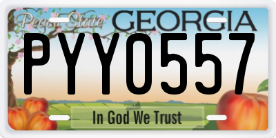 GA license plate PYY0557