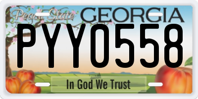 GA license plate PYY0558