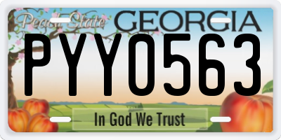 GA license plate PYY0563