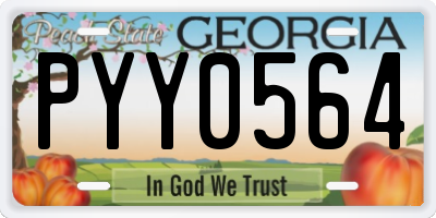 GA license plate PYY0564