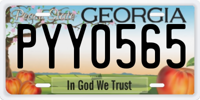 GA license plate PYY0565