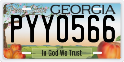 GA license plate PYY0566