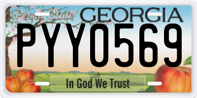 GA license plate PYY0569