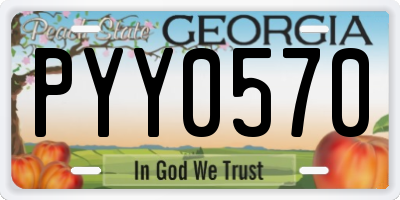 GA license plate PYY0570