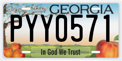 GA license plate PYY0571