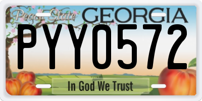 GA license plate PYY0572