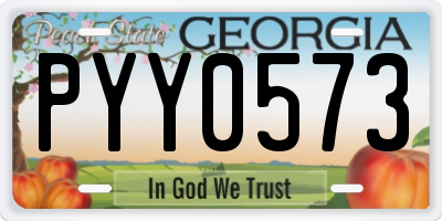 GA license plate PYY0573
