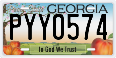 GA license plate PYY0574