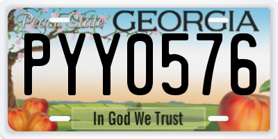 GA license plate PYY0576