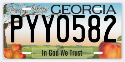 GA license plate PYY0582