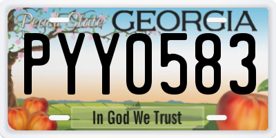 GA license plate PYY0583