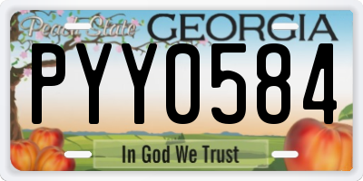 GA license plate PYY0584