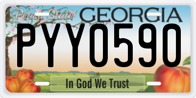 GA license plate PYY0590