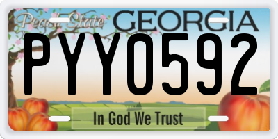 GA license plate PYY0592