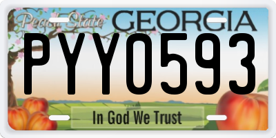 GA license plate PYY0593