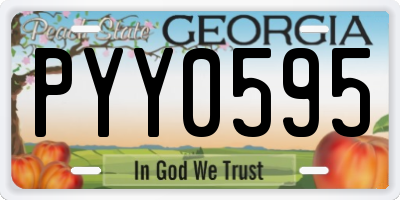 GA license plate PYY0595