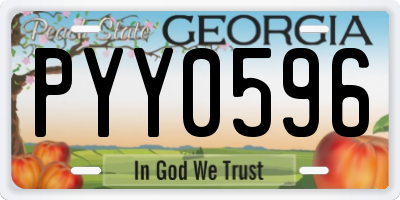 GA license plate PYY0596