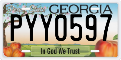 GA license plate PYY0597