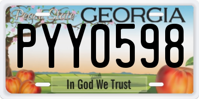 GA license plate PYY0598