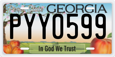 GA license plate PYY0599