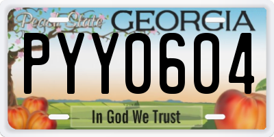 GA license plate PYY0604