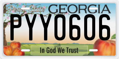 GA license plate PYY0606