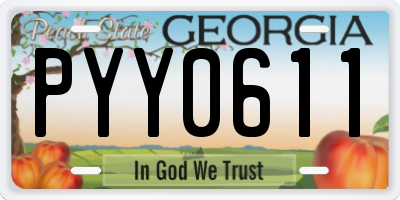 GA license plate PYY0611