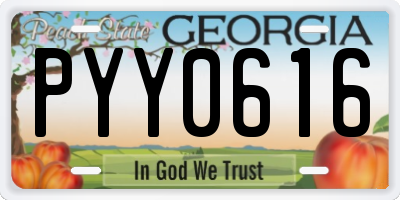 GA license plate PYY0616