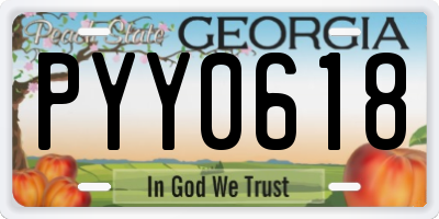 GA license plate PYY0618
