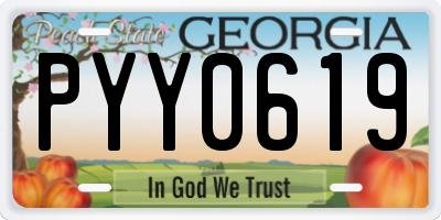 GA license plate PYY0619