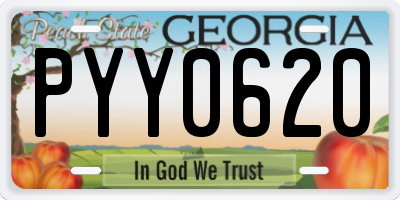 GA license plate PYY0620