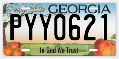 GA license plate PYY0621