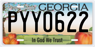 GA license plate PYY0622
