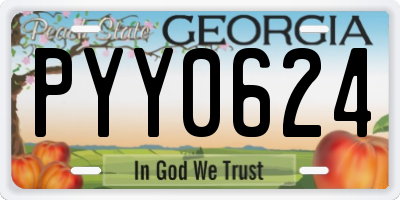 GA license plate PYY0624