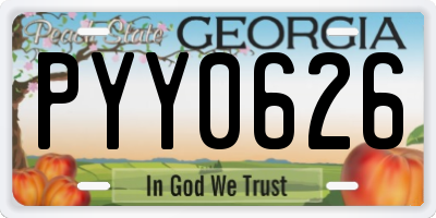 GA license plate PYY0626