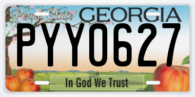 GA license plate PYY0627