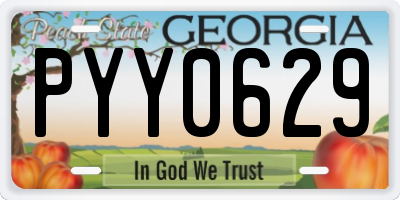 GA license plate PYY0629