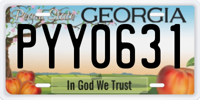 GA license plate PYY0631