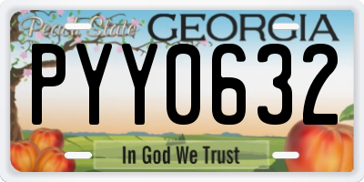 GA license plate PYY0632