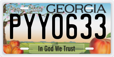 GA license plate PYY0633