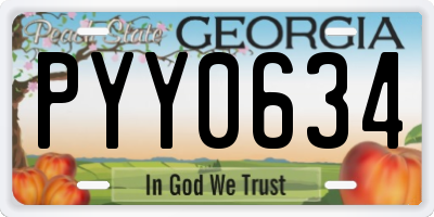 GA license plate PYY0634