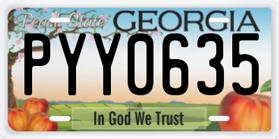 GA license plate PYY0635