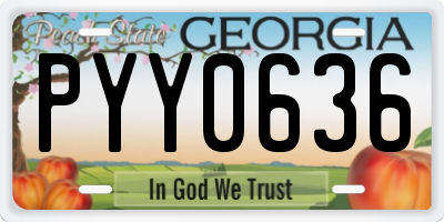 GA license plate PYY0636