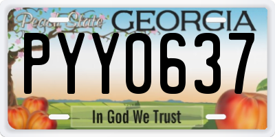 GA license plate PYY0637