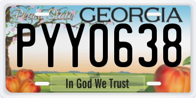GA license plate PYY0638